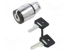 Switch: rotary with key | 22mm | Stabl.pos: 2 | black | none | IP66