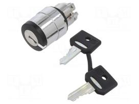 Switch: rotary with key | 22mm | Stabl.pos: 2 | black | none | IP66