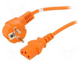 Cable | 3x0.75mm2 | CEE 7/7 (E/F) plug angled,IEC C13 female | PVC
