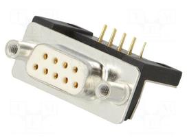 Connector: D-Sub | PIN: 9 | socket | female | THT | Plating: gold-plated