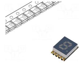 Display: LED | 7-segment | 5.08mm | 0.2" | No.char: 1 | red | 14÷30mcd