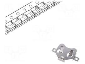 Holder | CR2020,CR2025,CR2032 | Batt.no: 1 | SMT | solder lugs | steel