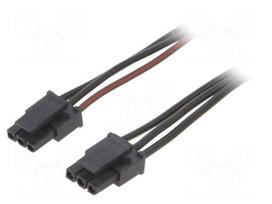 Cable | female-female | PIN: 3 | 0.4m | 4A | Insulation: PVC | black-red