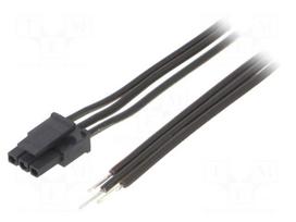 Cable | female | PIN: 3 | 0.2m | 4A | Insulation: PVC | black-red | TLYp