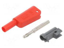 Laboratory connector: 4mm banana | plug | 19A | 1kV | red | 1mm2