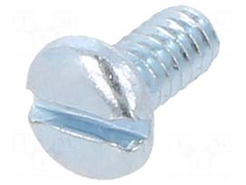 Screw | UNC4-40x6.4 | Head: cheese head | slotted | steel | zinc