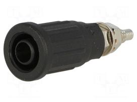 Laboratory connector: 4mm banana | socket | 1kV | 32A | black | 40mm