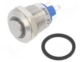 Switch: vandal resistant | Pos: 2 | SPST-NO | 2A/36VDC | IP65 | OFF-(ON)