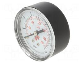 Manometer | 0÷16bar | rear connection | Thread: G 1/4" | 50mm | plastic