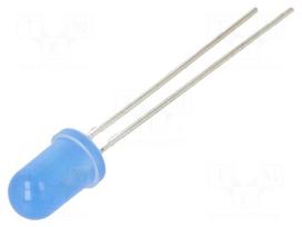 LED | blue | 5mm | 150mcd | 50° | Front: convex | 3÷15VDC | No.of term: 2