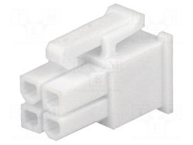Connector: wire-wire/PCB | plug | female | PIN: 4 | Mini-Fit Jr | 600V
