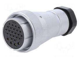Connector: circular | plug | female | PIN: 26(22+4) | IP65 | WF40 | 500V