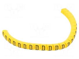 Markers | Marking: D | 1.3÷3mm | PVC | yellow | -30÷60°C | leaded | PA-02