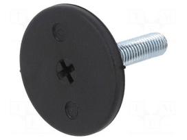 Foot | rigid,with screwdriver slot,with lever | Base dia: 40mm | M8