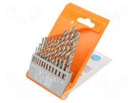 Drill set | for metal | high speed steel | box | 13pcs.