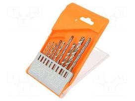 Drill set | for concrete,for metal | box | 9pcs.