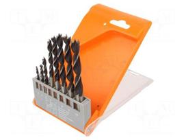 Drill set | for wood | box | wood | 3mm,4mm,5mm,6mm,7mm,8mm,9mm,10mm