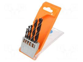 Drill set | for wood | box | wood | 4mm,5mm,6mm,8mm,10mm | 5pcs.