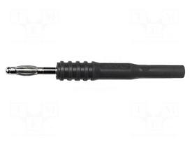 Laboratory connector: 4mm banana | plug | 20A | 1kV | black | 66.3mm