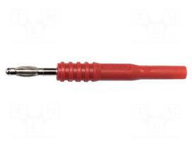 Laboratory connector: 4mm banana | plug | 20A | 1kV | red | 66.3mm