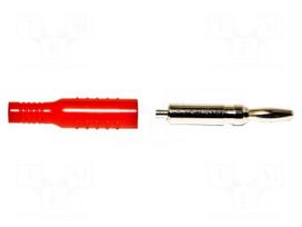 Laboratory connector: 4mm banana | plug | 15A | red | nickel plated