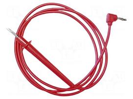 Test lead: single | 10A | probe tip,angular banana plug 4mm | red
