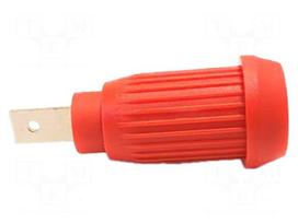 Laboratory connector: 4mm banana | socket | 1kV | 15A | red | soldered
