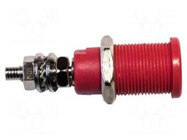 Laboratory connector: 4mm banana | socket | 600V,1kV | 45A | red | 39mm