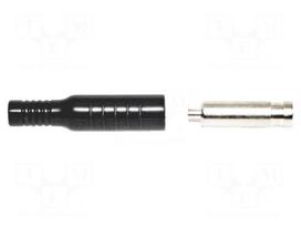 Laboratory connector: 4mm banana | socket | 15A | black | brass