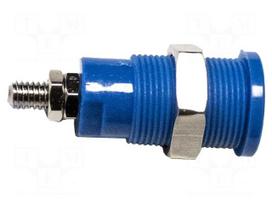 Laboratory connector: 4mm banana | 1kV | 36A | blue | nickel plated