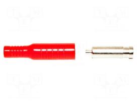 Laboratory connector: 4mm banana | socket | 15A | red | nickel plated
