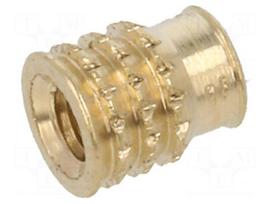 Threaded insert | brass | M2 | BN 37885 | L: 4.2mm | for plastic