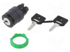 Switch: rotary with key | 22mm | black | none | IP66 | prominent | Pos: 2