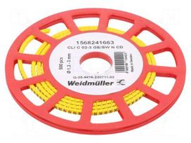Markers | Marking: N | 1.3÷3mm | PVC | yellow | -30÷80°C | leaded | CLI C