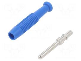 Laboratory connector: 2mm banana | plug | 6A | 60VDC | blue | -25÷60°C
