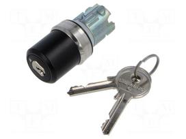 Switch: rotary with key | 22mm | Stabl.pos: 2 | black | none | IP67