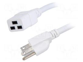 Cable | SJT | 3x14AWG | IEC C19 female,NEMA 5-15 (B) plug | PVC | 1.5m