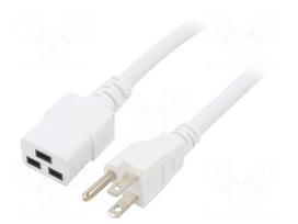 Cable | SJT | 3x14AWG | IEC C19 female,NEMA 5-15 (B) plug | PVC | 5m