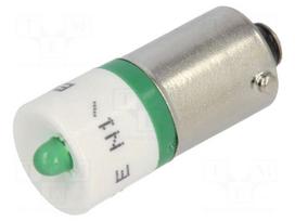 LED lamp | BA9S,T10 | green | 24VDC | 24VAC | plastic | -20÷60°C