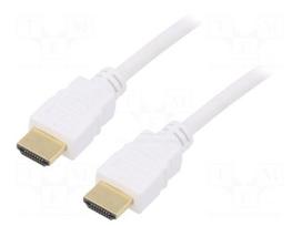 Cable | HDMI plug,both sides | PVC | 3m | white | 30AWG | Core: CCS