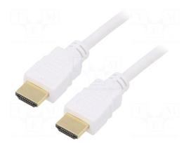 Cable | HDMI plug,both sides | PVC | 0.5m | white | 30AWG | Core: CCS