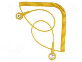 Connection cable | ESD,coiled | yellow | 2MΩ | 2.4m