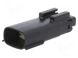 Connector: wire-wire | plug | male | PIN: 3 | crimped | black | 14AWG