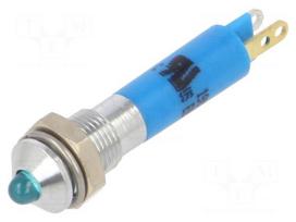 Indicator: LED | prominent | blue | 24VDC | Ø6mm | IP40 | connectors