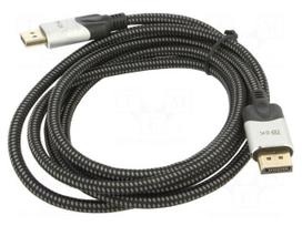 Cable | DisplayPort plug,both sides | PVC | textile | 2m | black