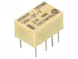 Relay: electromagnetic | Ucoil: 24VDC | DPDT | Icontacts max: 1A | G6K