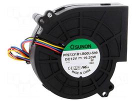 Fan: DC | blower | 12VDC | 97x95x33mm | 71.7m3/h | 58dBA | ball | 24AWG