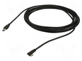Cable | USB 3.2 Gen 1 | USB A plug,USB C angled plug | 5m | black