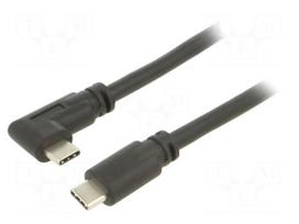 Cable | USB 3.2 Gen 1 | USB C plug,USB C angled plug | 5m | black