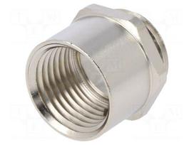 Thread adapter | NPT1/2" | M25 | brass | Plating: nickel